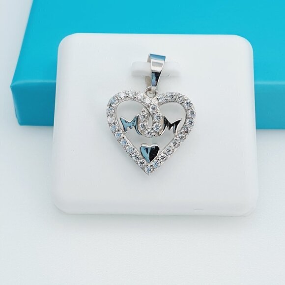 "925 Sterling Silver CZ Beautiful Mom Pendant for Women, 1USPAR4087 - Picture 9 of 11